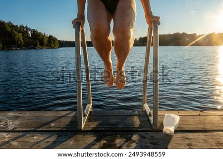 Similar – Image, Stock Photo Bathing ladder on a rock
