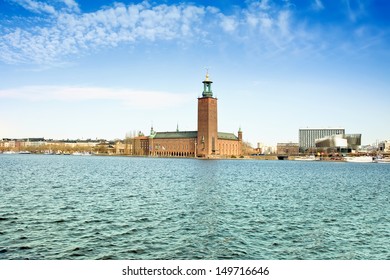 Stockholm. Town Hall On The Lake Of Malaren