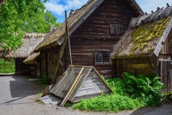 Stockholm's Open Air Museum "Skansen". Historical Open-air Museum: Swedish Architecture, Keepers In National Costumes And A Zoo. Stockholm, Sweden