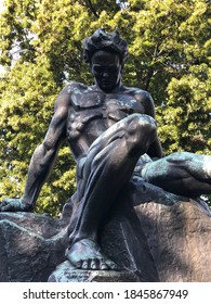 Stockholm/Sweden - 08/25/2019: Monument To August Strindberg, Sculptor Carl Eldh, Opened In 1942 In Stockholm, Sweden.