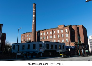 Stockport, Greater Manchester, UK. February 11, 2021 The Hat Museum, Wellington Road closed during the national lockdown in England. Formerly Wellington cotton mill.