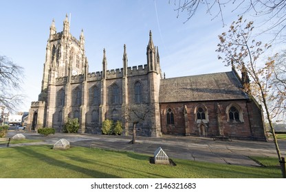 Stockport, Manchester, UK - April 10, 2022: St Marys Parish Church, Stockport