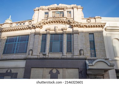 Stockport, Manchester, UK - April 10, 2022: Frontage of a former department store, Stockport