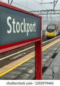 Stockport railway station sign
