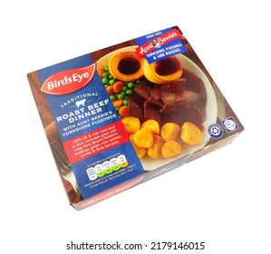 Stockport, United Kingdom, July 10th, 2022, Birds Eye Traditional Roast Beef Frozen Dinner With Aunt Bessies Yorkshire Puddings And Mini Roast Potatoes