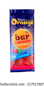 Stockport, United Kingdom, July 10th, 2022, Terry's Limited Edition Milk Chocolate Orange Bar With Cranberry