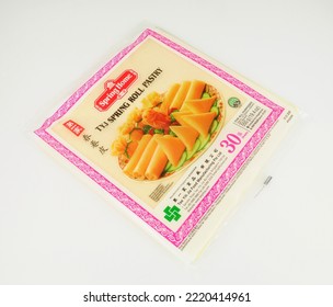 Stockport, United Kingdom, June 28th, 2022 Spring Home Frozen TYJ 10 Inch Spring Roll Pastry Sheets In A 30 Sheet Pack