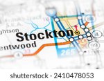 Stockton. California. USA on a map