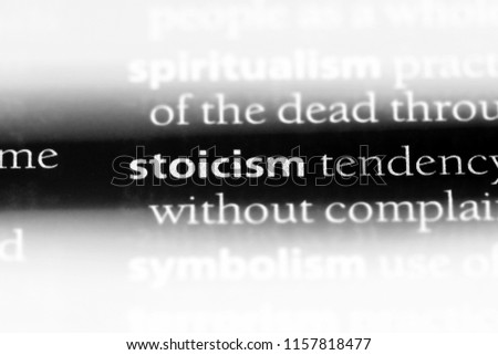 stoicism word in a dictionary. stoicism concept.