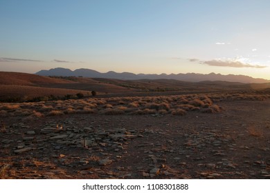 Stokes Hill Lookout South Australia, View Across Desert Landscape At Dusk