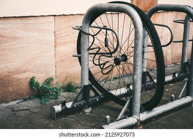 Stolen Bicycle In A City In A Bicycle Stand