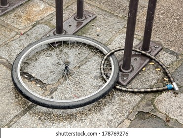 Stolen Bike, Wheel And Padlocks Left On The Spot 