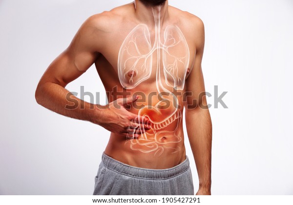 Stomach pain, human\
abdomen painful zone