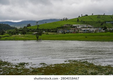 Stomy clouds over Gregory Lake in Nuwara Eliya. Lake Gregory is a reservoir in centre of the tea country hill city Nuwara Eliya in Sri Lanka.
