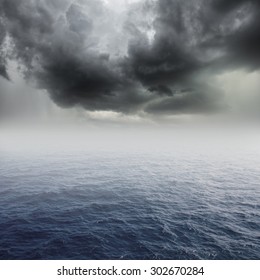 Stomy clouds over the ocean