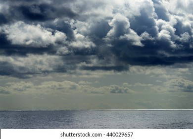Stomy clouds over the ocean