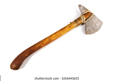 Stone Age Axe On White Background