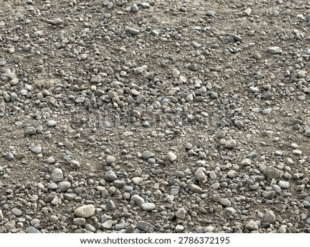 Stone aggregate ground texture with coarse gravel detail in natural outdoor setting