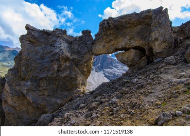 Stone Arch In The Albula Alps In Switzerland