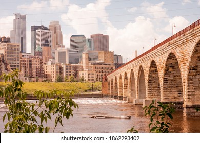 The Stone Arch Bridge In Minneapolis, Minnesota