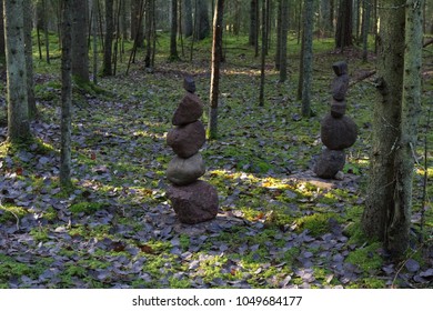 stone artifacts in the forest