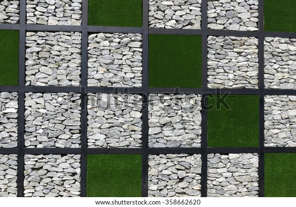 Stone Artificial Grass Decorating On Wall Stock Photo Edit Now 358662620