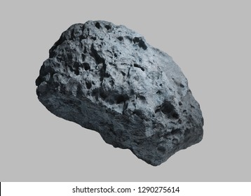 Stone Asteroid From Space On Isolated Background