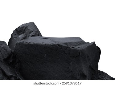 Stone Background With Texture And Design, Beach Isolated Nature Landscape With Space, Wall And Mountain In Blue, Stage Floor With Podium Rock Shape, Product Display, Presentation Mockup And Copy Space