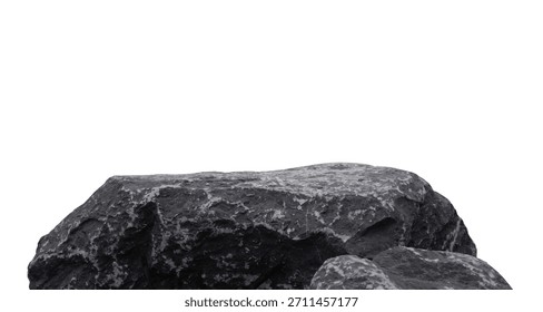Stone Background With Texture And Design, Beach Isolated Nature Landscape With Space, Wall And Mountain In Blue, Stage Floor With Podium Rock Shape, Product Display, Presentation Mockup And Copy Space