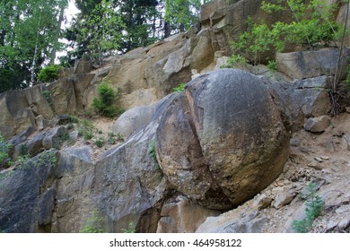 Stone balls in the vicinity of the village of Milosova, Slovakia.