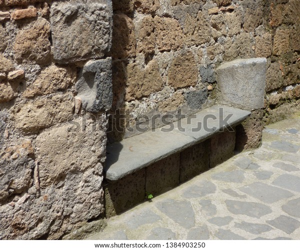 Stone Bench Built Into Stone Wall Stock Photo Edit Now 1384903250