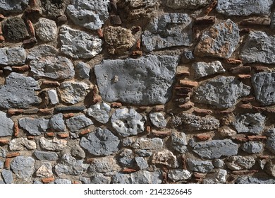 Stone And Brick Wall Structure In Relief With Well Defined Contours