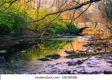 Stone Bridge Over Beargrass Creek At Seneca Park Louisville KY.