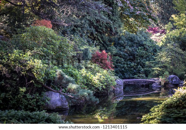 Stone Bridge Pond Japanese Garden Seattle Stock Photo Edit Now