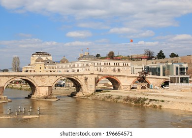 Stone Bridge In Skopje, Macedonia