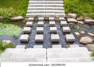 Stone Bridge Urban Landscape To Cross A Small Stream