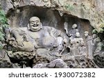 Stone Buddha statue of Lingyin temple in Hangzhou city, China 