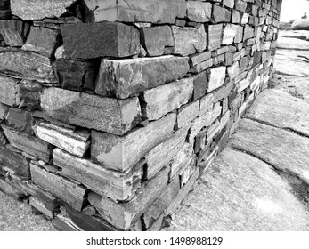 Stone Building Corner Black And White