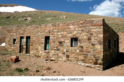 Stone Building On Mountaintop Above Tree Line