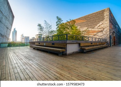 Stone Building Wall And Wood Floor

