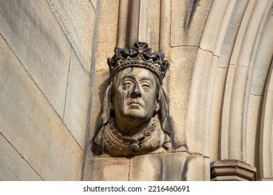 Stone Bust In Cathedral Entrance