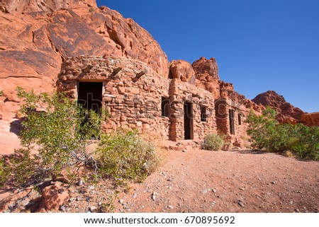 Stone Cabins Valley Fire State Park Stock Photo Edit Now