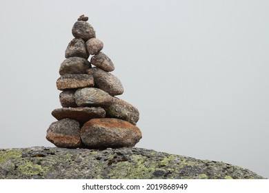 Stone Cairn On A Way To Kjerag Mountain, Norway