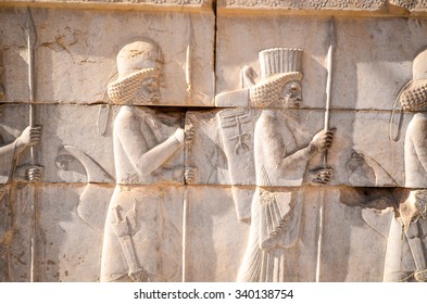 Stone Carving of the Warriors in Persepolis