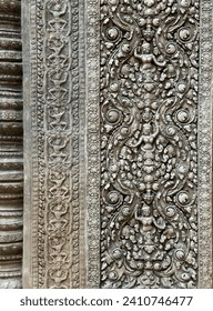 Stone carvings in Khmer art as background