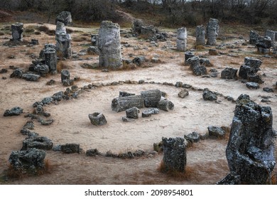 Stone Circle Of Wishes At Pobiti Kamani, Planted Stones  Unique Sea Bed Rock Formation Phenomenon