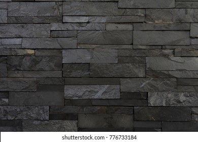 Stone cladding wall texture, carbon black stone wall