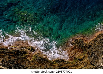 Stone Coast Of Ligurian Sea,Italy.
