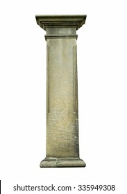 Stone Column On A White Background, Isolated