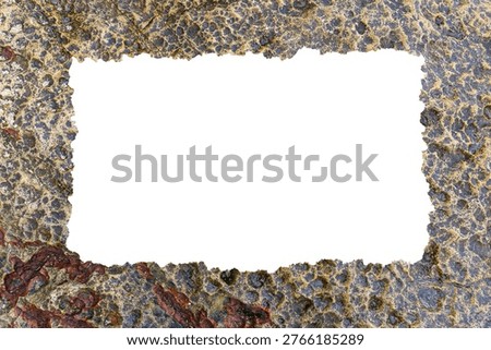 Stone Coral Border Frame with Empty Space Natural Texture Background Design